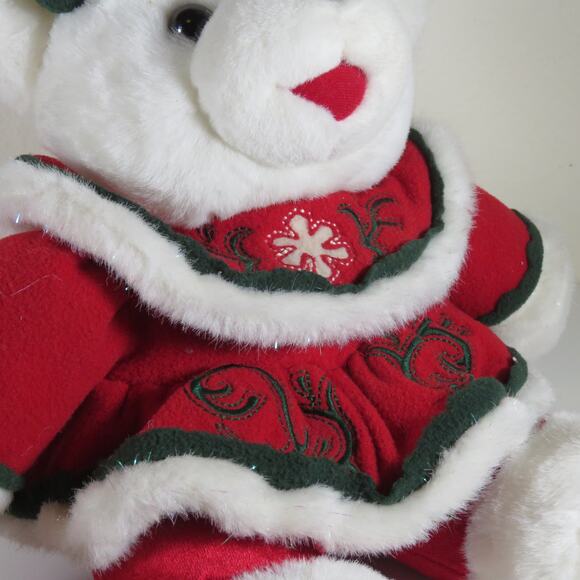 Dan Dee 2004 Christmas Teddy Bear Plush 10" Collector's Choice Red Green Dress - Picture 6 of 14